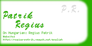 patrik regius business card